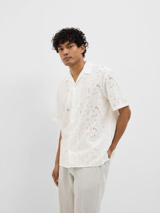 Selected Homme Jax Shirt in White Broderie