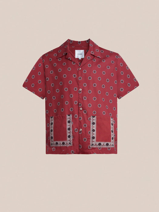 Found Motif Camp Shirt in Red