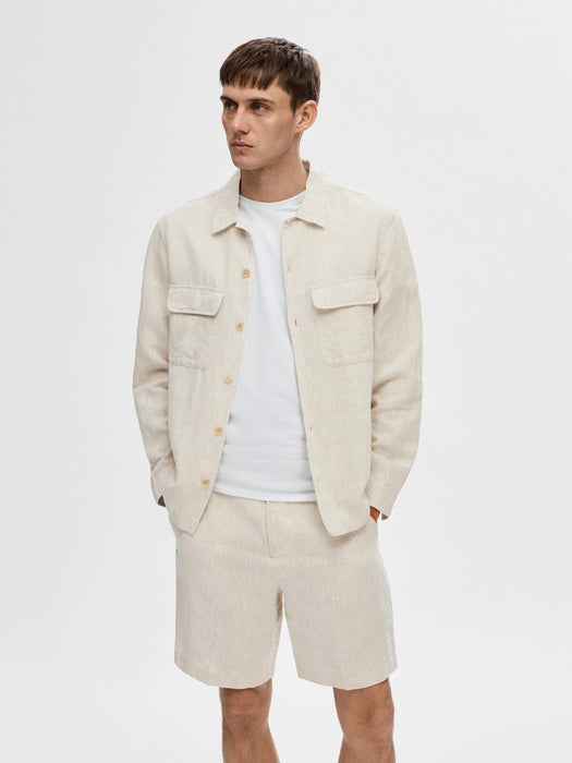 Selected Homme Mads Linen Overshirt in Natural