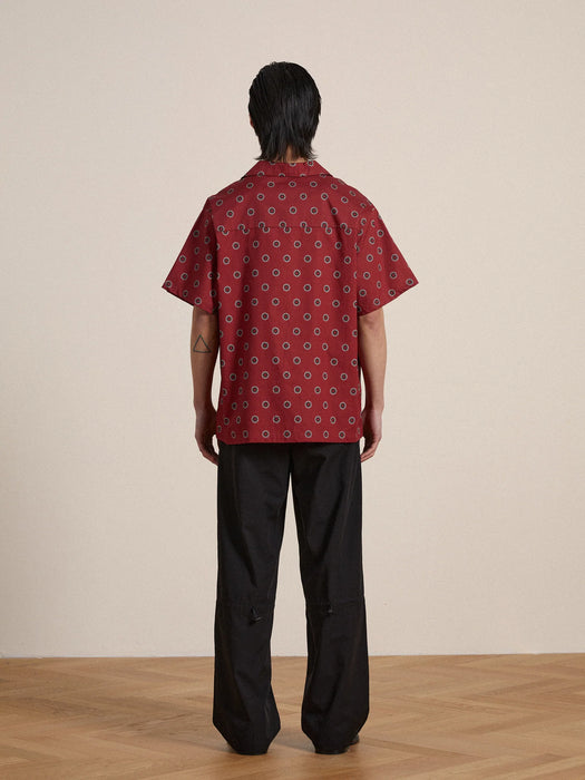 Found Motif Camp Shirt in Red