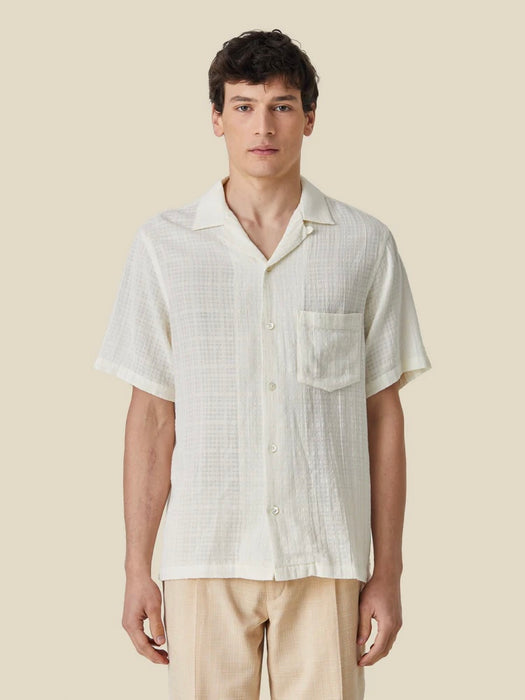 Portuguese Flannel Grain Cotton Shirt in White