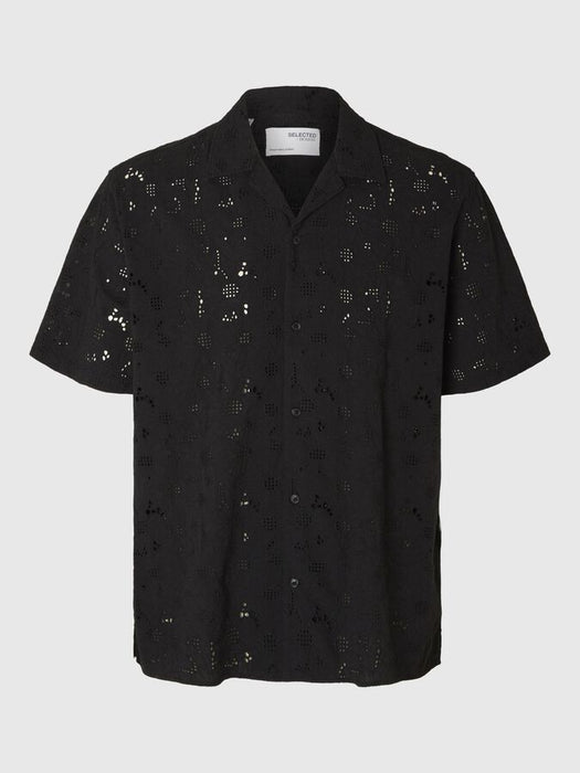 Selected Homme Jax Shirt in Black Broderie