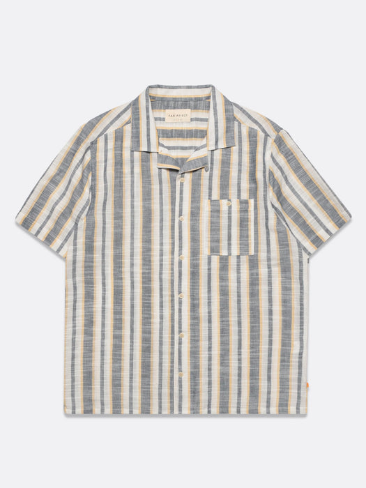 Far Afield Selleck Stripe Shirt in Navy / Honey