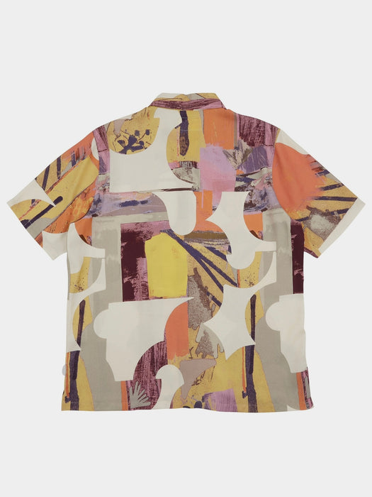 Folk Gabe Shirt in Cut-out Print Coral
