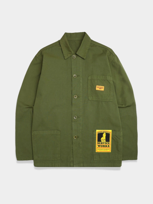 Service Works Coverall Jacket in Pesto Ripstop