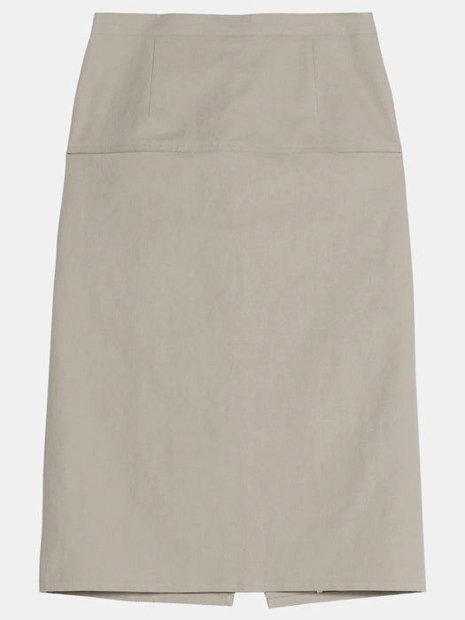 Emin & Paul Pocket Detail Midi Skirt in Khaki
