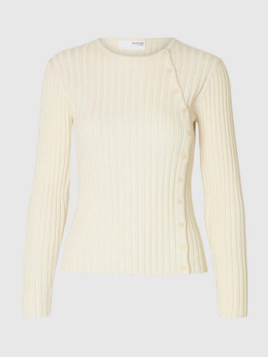 Selected Femme Helen LS Button Top in Birch
