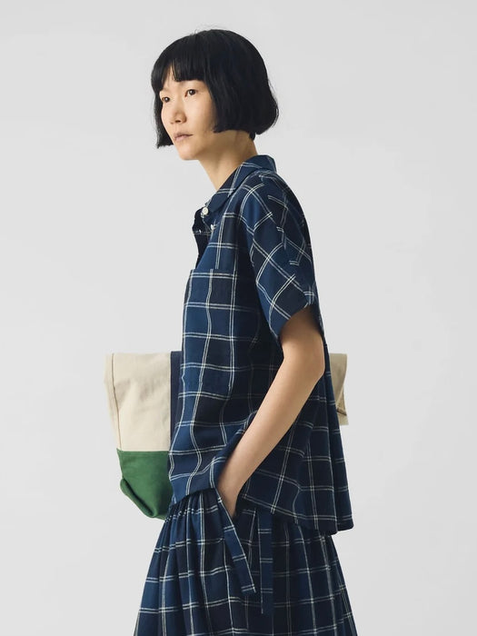 Toast Market Check Shirt in Denim Blue