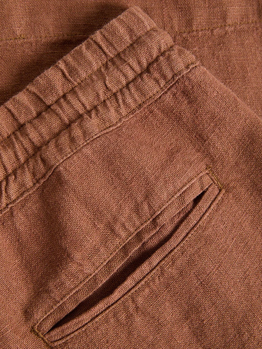 La Paz Pestana Shorts in Aztec Brown Linen
