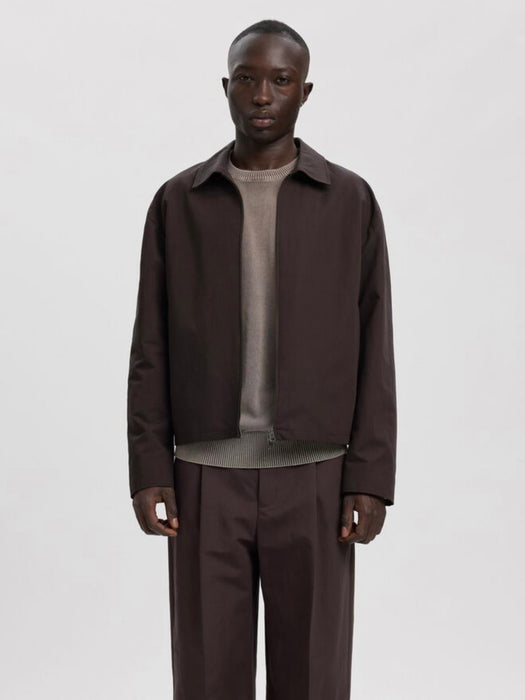 Annarr Hagen Linen Overshirt in Liquorice