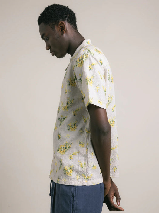 Kestin Crammond Shirt in Ecru Gorse Print