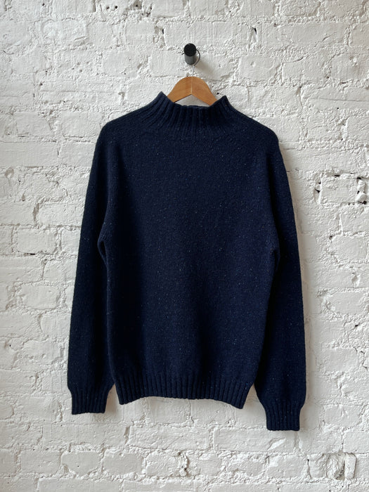 Array Bures Mock Neck Knit in Melford Blue