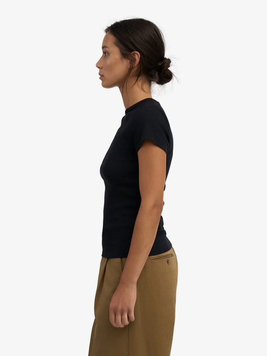 Colorful Standard Women's Rib T-Shirt in Deep Black