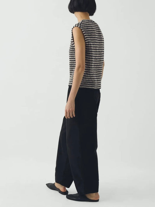 Toast Women Sculpted Leg Trousers in Black Canvas