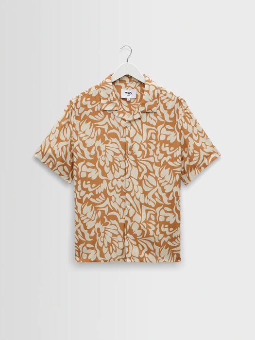 Wax Didcot SS Shirt in Tan/Beige Floral
