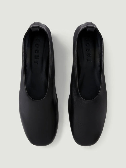 Soeur Bala Shoes in Ebony Leather