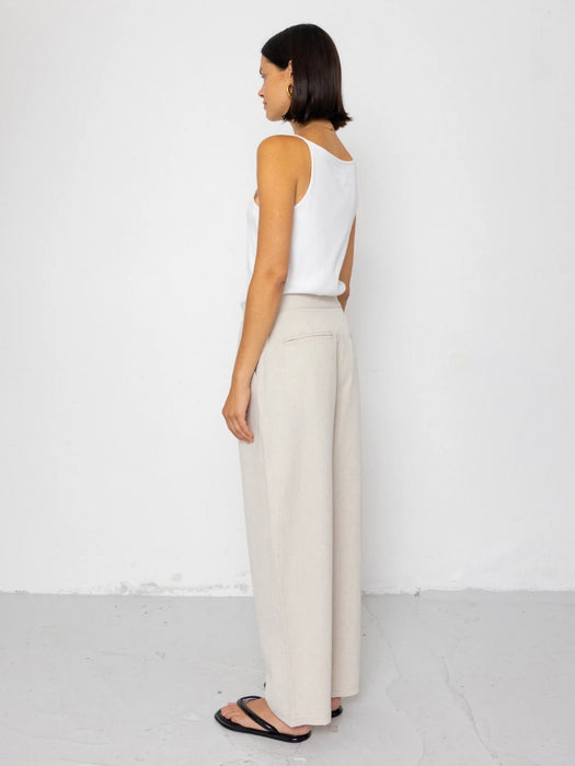 Folk Women Suit Trousers in Natural Canvas