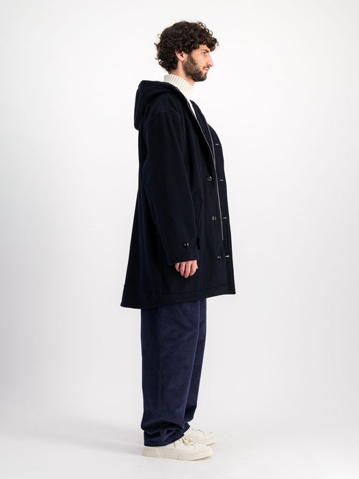 Parages Refuge Wool Coat in Navy