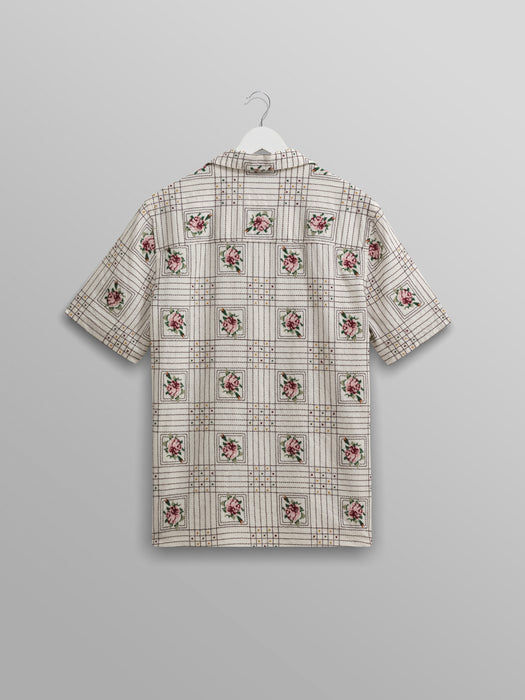 Wax Didcot Shirt in Ecru Tapestry Embroidery