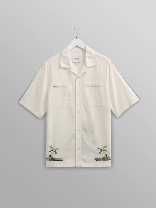 Wax Newton Shirt in Ecru Paradise Stitch
