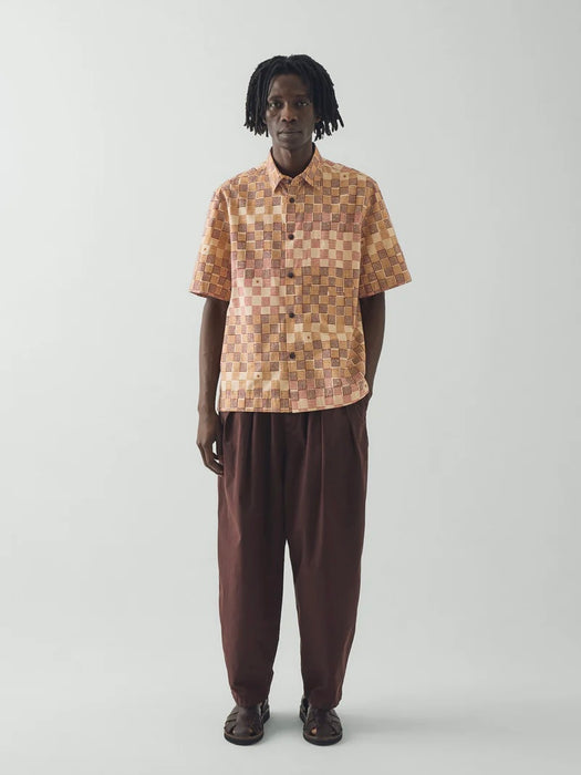 Toast Men Variegated Block Print Shirt in Mace