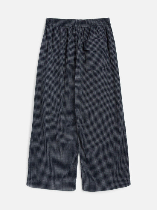 YMC Women Envelope Trouser in Navy Check