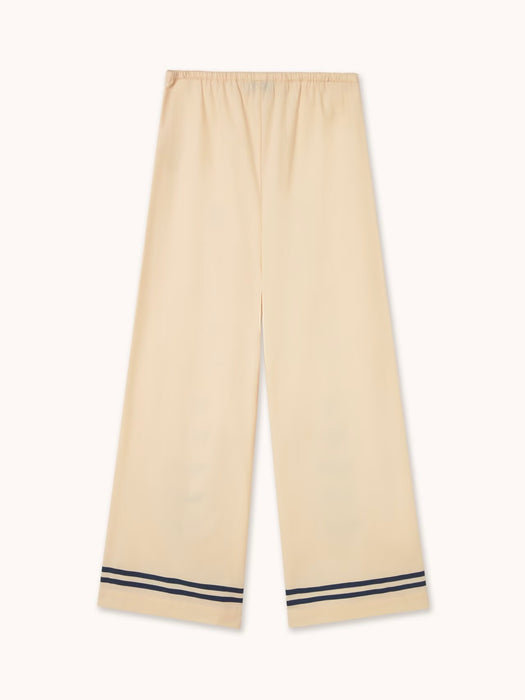 The Tiny Big Sister Flowers Elasticated Pant in Light Cream