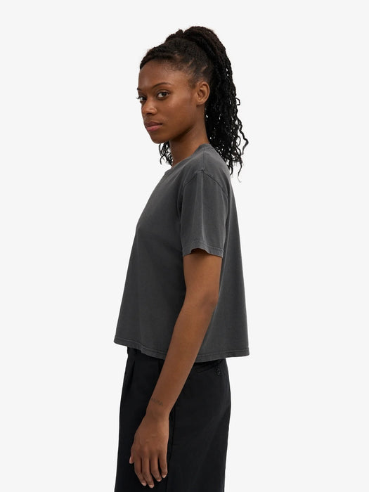 Colorful Standard Women's Boxy Crop T-Shirt in Faded Black