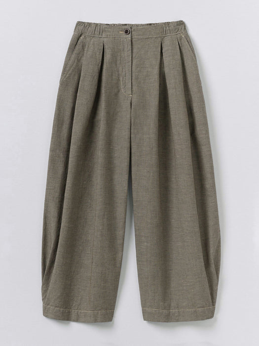 Toast Wide Leg Trousers in Vintage White/Black Micro-Houndstooth Vintage