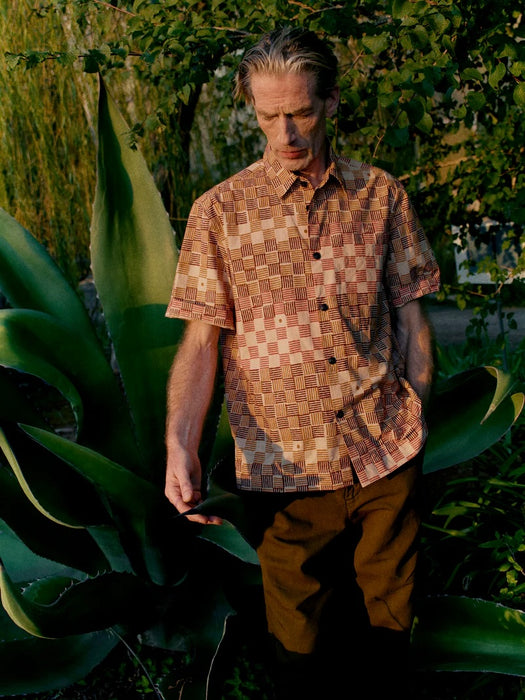Toast Men Variegated Block Print Shirt in Mace