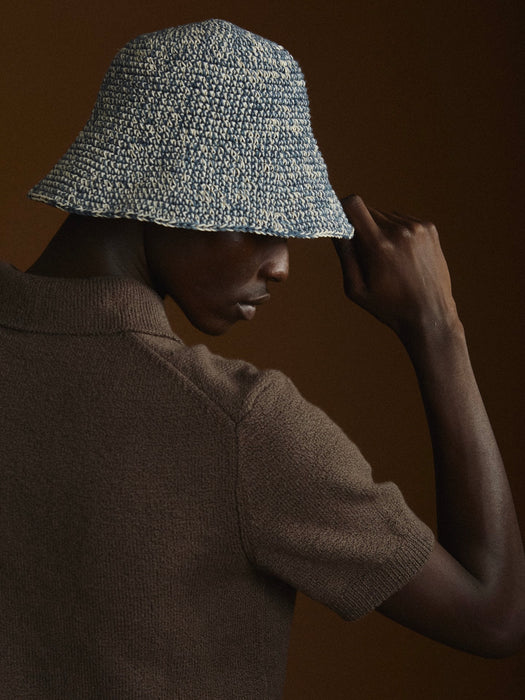 Earth Age Helix Short Brim Hat in Midnight Tide