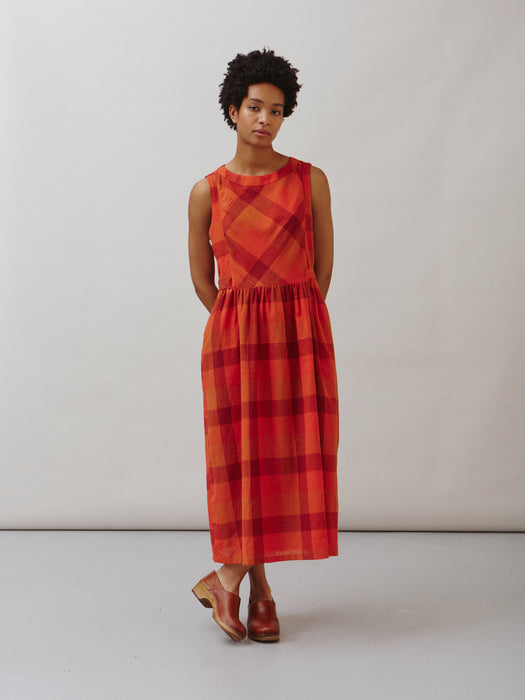 Sideline Frankie Dress in Red Check