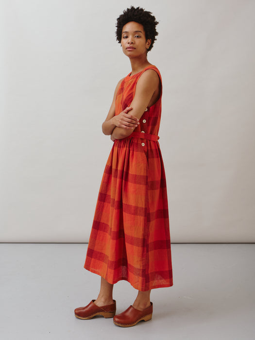 Sideline Frankie Dress in Red Check