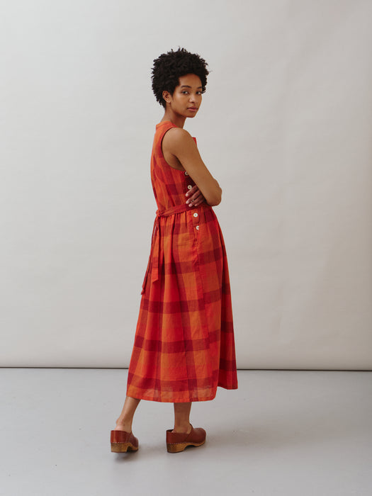 Sideline Frankie Dress in Red Check