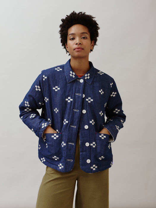 Sideline Dawn Jacket in Embroidered Indigo