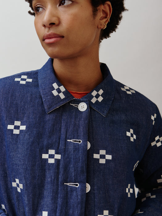 Sideline Dawn Jacket in Embroidered Indigo