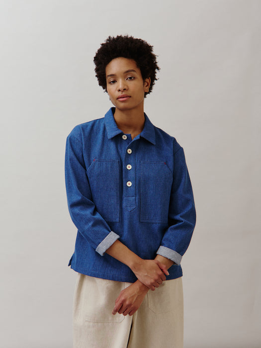 Sideline Sunny Shirt in Indigo