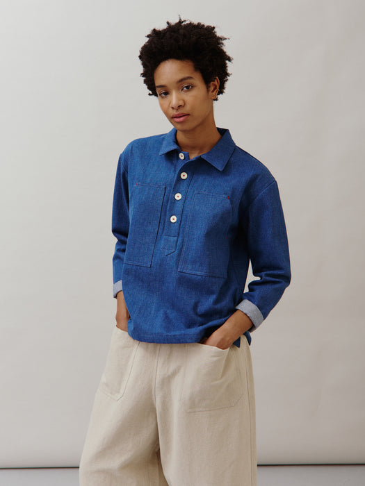 Sideline Sunny Shirt in Indigo