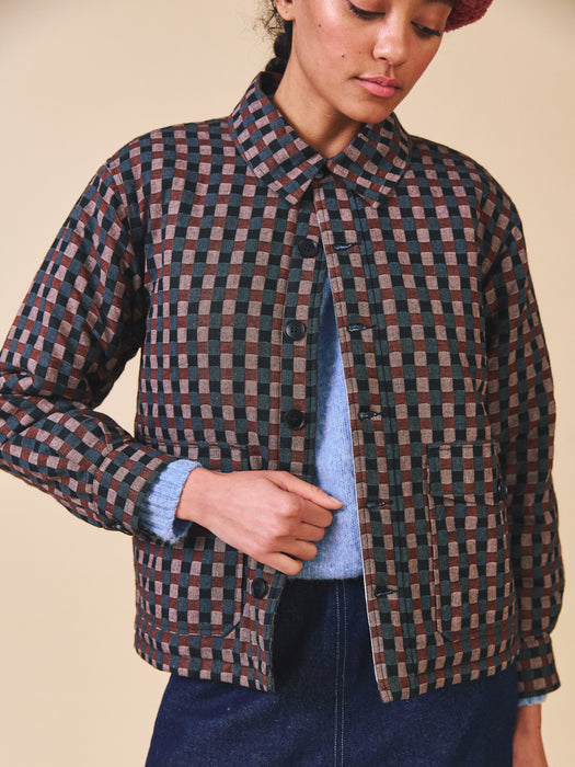 Sideline Halo Jacket in Check Pattern