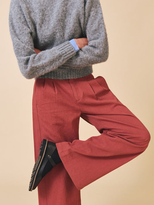 Sideline Olive Trousers in Brick