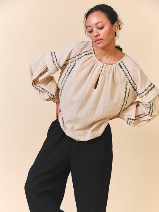 Sideline Elodie Shirt in Ecru