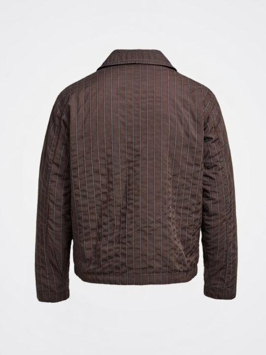 Universal Works Franck Jacket in Brown Chester Stripe