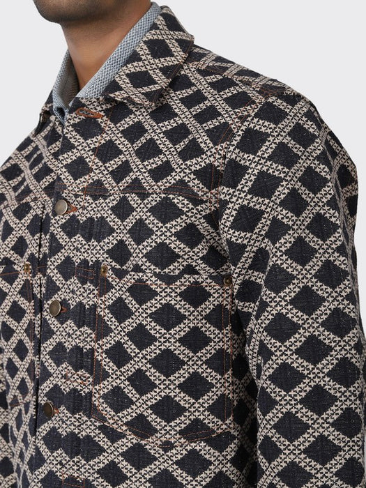 Kardo Marvin Jacket in Navy Jacquard