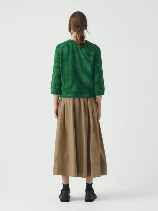 Toast Textured Rib Sweater in Viridian Green