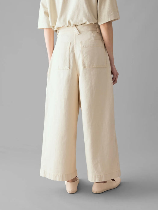 Toast Pleat Front Pant in Ecru Denim