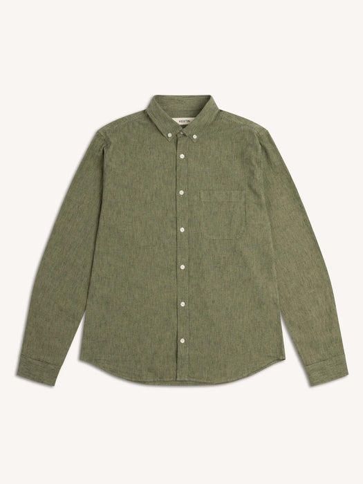 Kestin Raeburn Linen/Cotton Shirt in Lawn Green