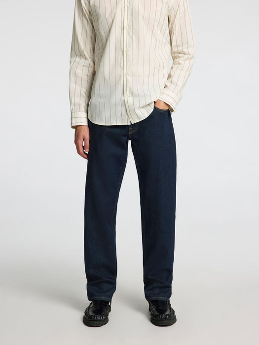 Selected Homme Ben Straight Jeans in Dark Blue Denim