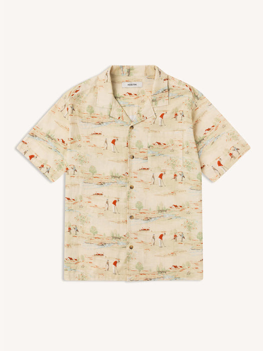 Kestin Crammond Shirt in Oatmeal Golf Print
