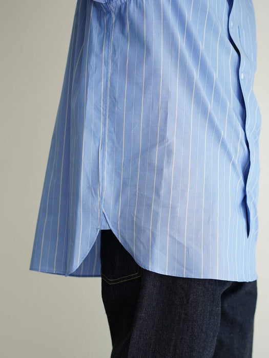 Still By Hand Regular Collar Shirt in Blue Stripe