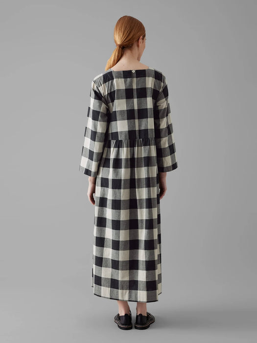 Toast Macro-Gingham Dress in Onyx/Ecru